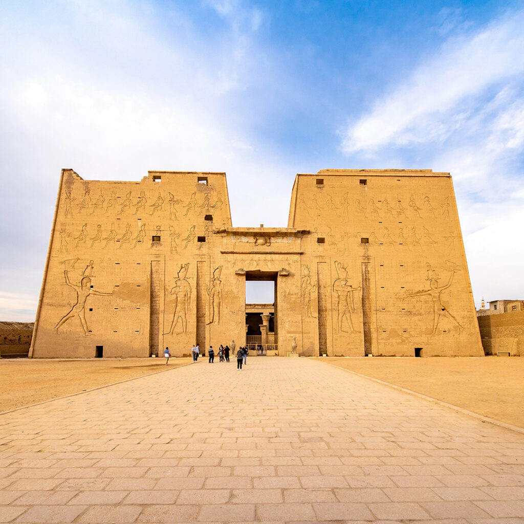 Temple of Horus (Edfu / Idfu / Edfou) in Egypt in sunset light