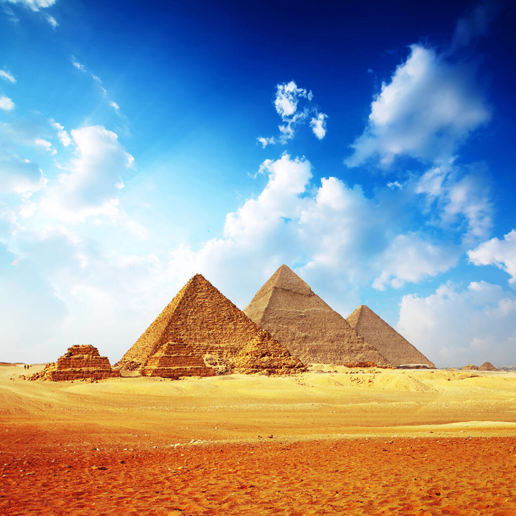Great Pyramids in the Giza Plateau